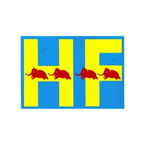 Adesivo HF sfondo blu cm17x12