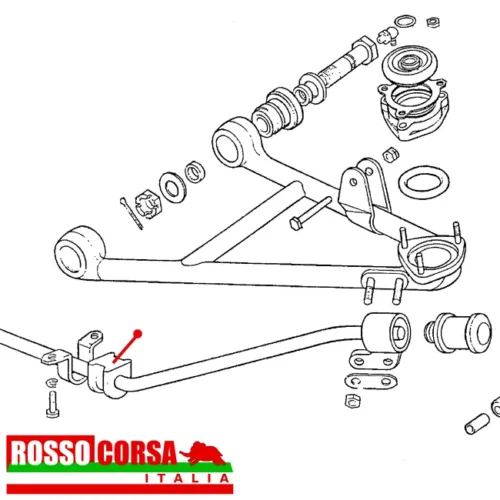 Silent-block central attachment of Fulvia front anti-roll bar