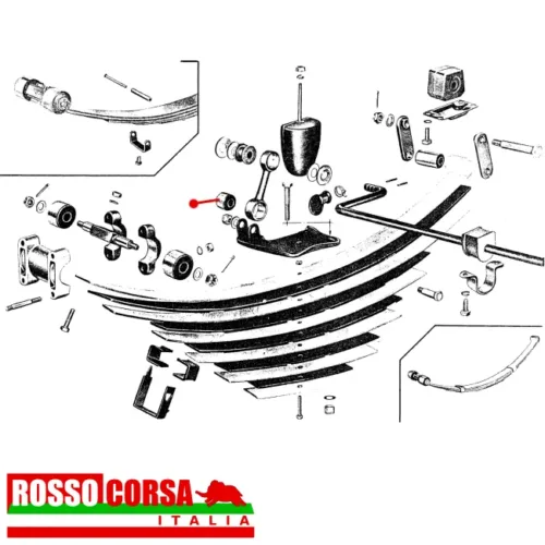 Silent-block lower anti-roll bar links Fulvia post