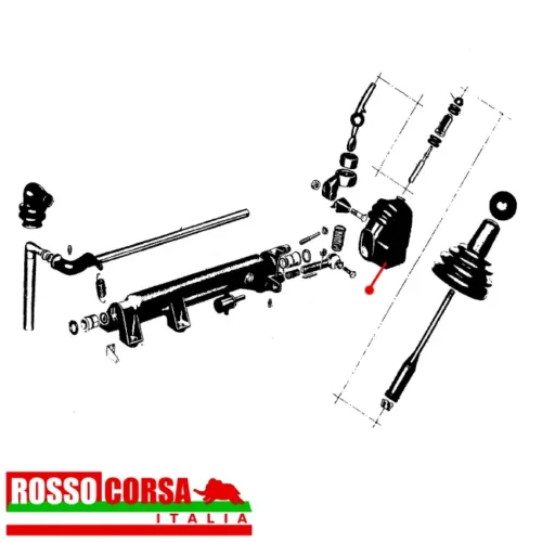 Rubber cowling for gearshift Lancia Fulvia 5-speed