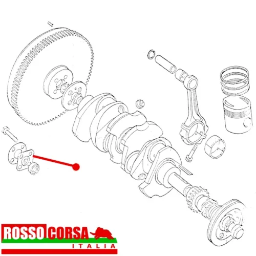 Piastrina bloccaggio bulloni volano Fulvia 1°serie