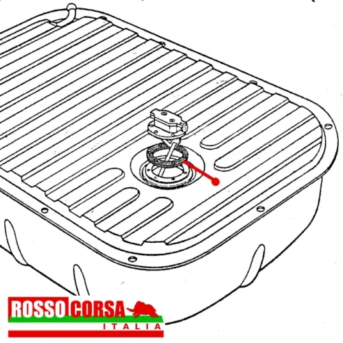 O-ring retaining gasket for the fuel tank float of Lancia Fulvia