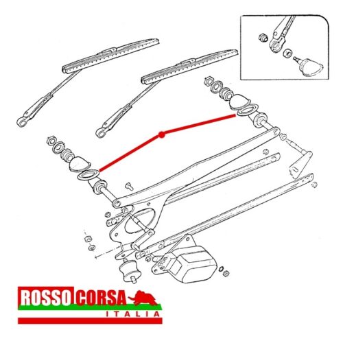 Guarnizione base supporto tergicristallo Fulvia Coupè