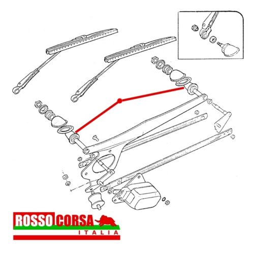 Boccola gomma supporto perni tergicristallo Fulvia