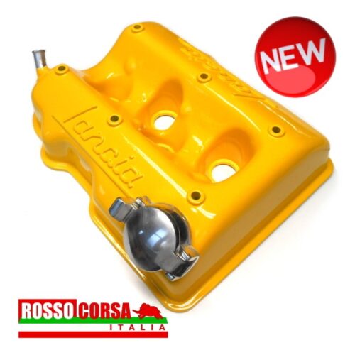 Lancia Fulvia coperchio punterie con tappo rabbocco olio – giallo