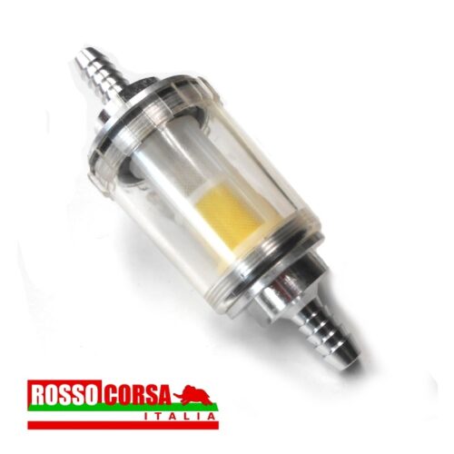 Filtro benzina trasparente magnetico con valvola di non ritorno