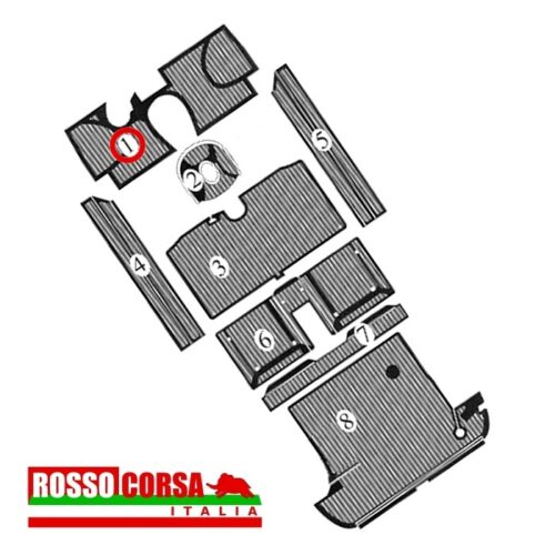 Tappeto gomma paratia vano motore Fulvia Coupè 1°serie (1)