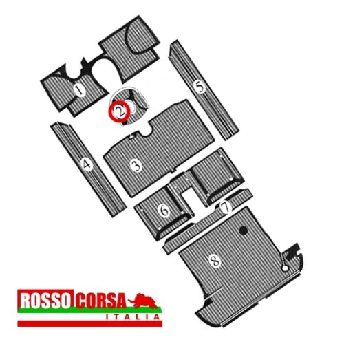 Tappeto gomma contorno leva cambio Fulvia Coupè 1°serie (2)