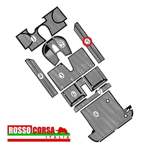 Tappeto gomma copertura sottoporta destro Fulvia Coupè 2°serie (5)