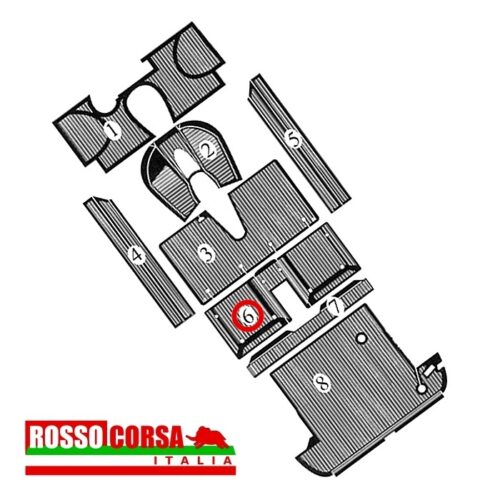 Tappeto gomma pavimento posteriore Fulvia Coupè 2°serie (6)