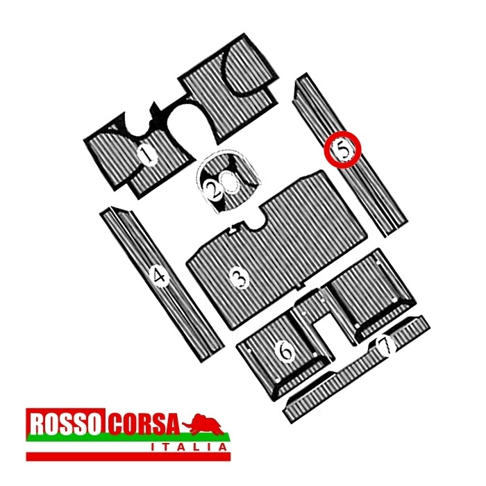 Tappeto gomma copertura sottoporta destro Fulvia Sport 1°serie (5) Tappeto gomma copertura sottoporta destro Fulvia Sport 1°serie (5)