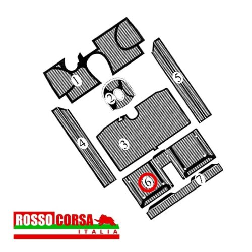 Tappeto gomma pavimento posteriore Fulvia Sport 1°serie (6)