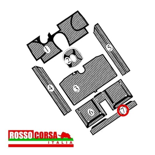 Tappeto gomma sotto sedile posteriore Fulvia Sport 1°serie (7)