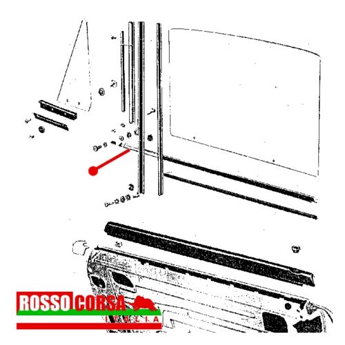 Profilo inox raschiavetro esterno porta sinistra Fulvia Coupè – NON DISPONIBILE