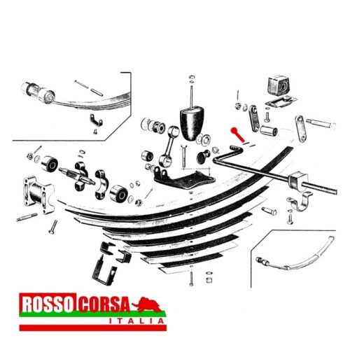 Spina elastica fissaggio barra antirollio posteriore Fulvia