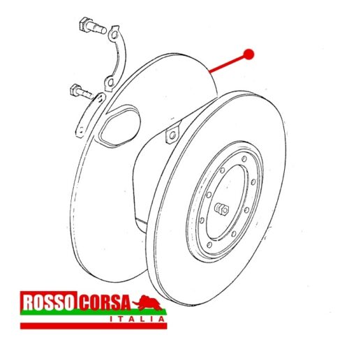 Protezione disco freno posteriore destro Fulvia 1°serie