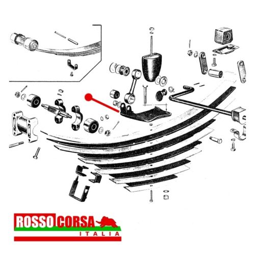 Staffa fissaggio centrale balestra post destra Fulvia