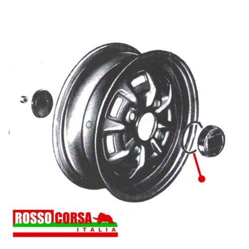 Anello gomma coppetta cromata cerchio ferro Fulvia 2°serie