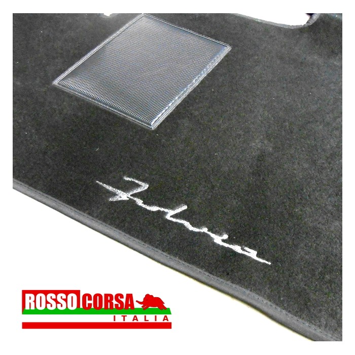 Sovratappeti neri Fulvia Coupè 2°serie - con scritta “Fulvia” centrale