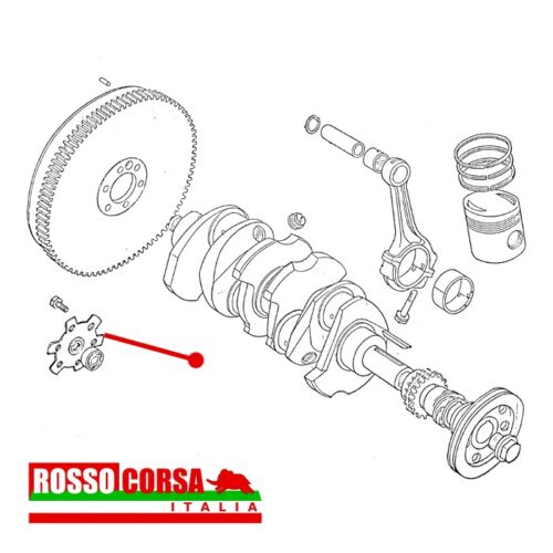 Piastrina bloccaggio bulloni volano Fulvia 4 marce (6 bulloni)