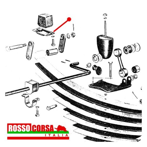 Piastrina fissaggio silent-block sostegno post balestra post Fulvia