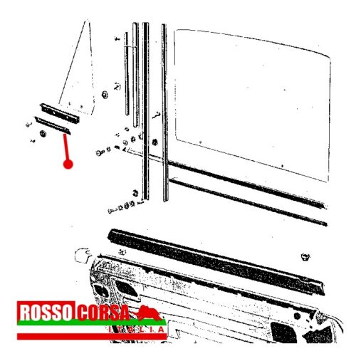 Lamierini supporto vetri fissi porte Fulvia Coupè