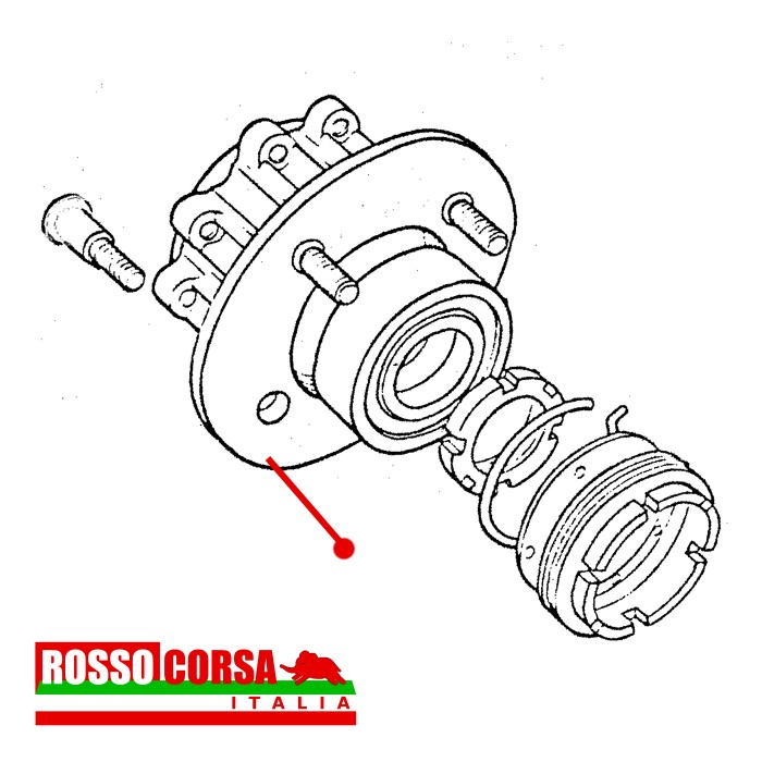 Mozzo ruota posteriore Fulvia 1°serie