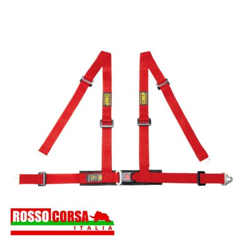 Cintura OMP ROAD 4 punti fissaggio con moschettone