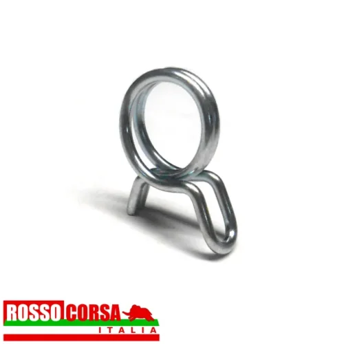 Fascetta a molla per fissaggio tubo trasparente di scarico dal lamierino di protezione dei carburatori Lancia Fulvia