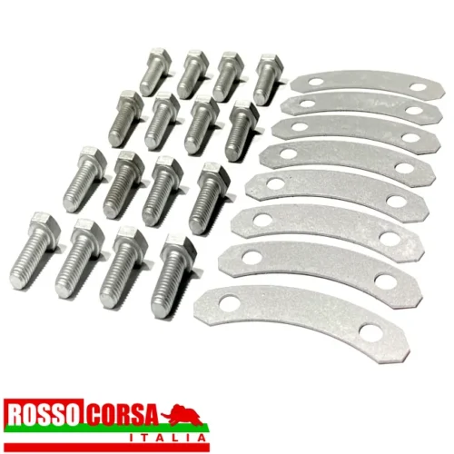 Kit 16 bulloni 8 piastrine bloccaggio montaggio dischi freno posteriori Lancia Fulvia 2°serie impianto Girling