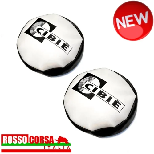 Coppia coperture finta pelle fari Cibié Oscar. Diametro 180 mm.
